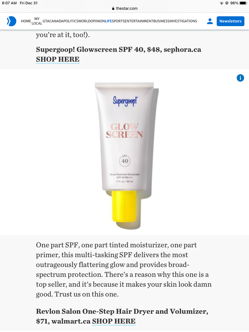 Supergoop Glowscreen SPF 40